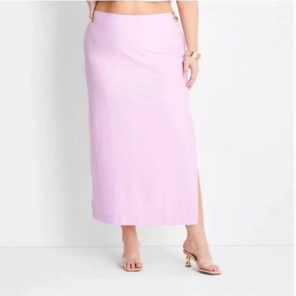 Jenee’ Naylor Future Collective Cutout O Ring Texturized Maxi Skirt Plus Size 22 - Picture 1 of 15
